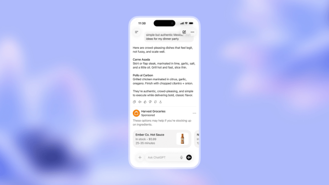 OpenAI shows how ads will look like on ChatGPT for mobile